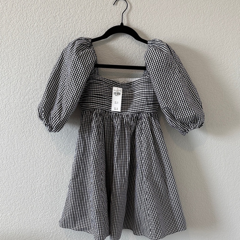 NEW W/Tags -  Black and White Gingham Dress